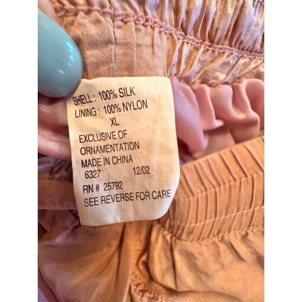 MAURADA Vntg 90's Y2K 100% Silk Pink Tracksuit, Quilted Jacket & Pants Set SZ XL - Picture 8 of 16